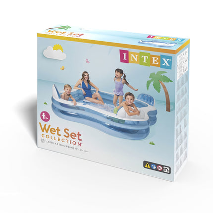 Inflatable Pool with Seats, 4-Person, 229x229x66 cm