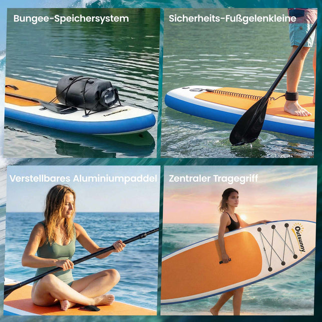 Opblaasbare SUP-set met peddel, vin en rugzak