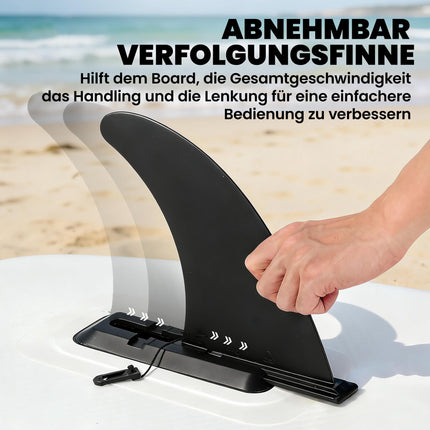 Inflatable SUP Board Set with Paddle, Fin, and Backpack