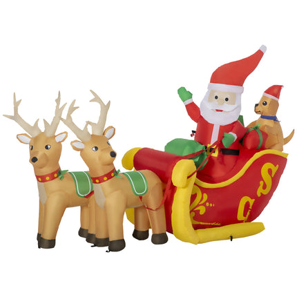 Inflatable Santa Claus with sleigh and LED light 230cm