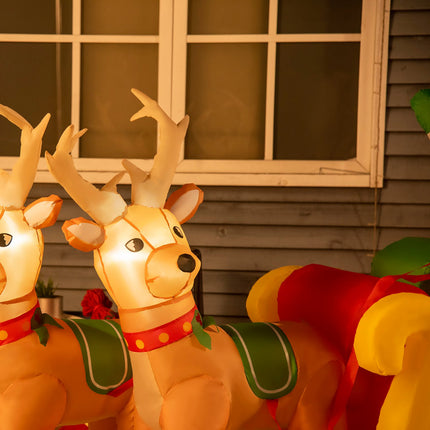 Inflatable Santa Claus with sleigh and LED light 230cm