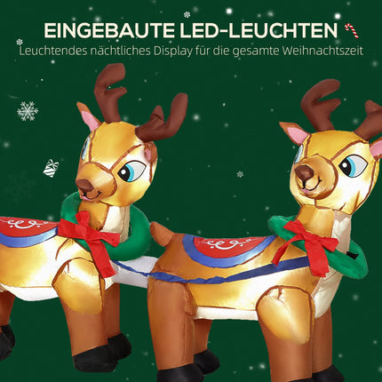 Inflatable Santa in Sleigh Christmas Decoration, Polyester