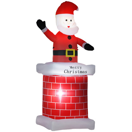 Inflatable Santa with Chimney, LED Lights, 210 cm