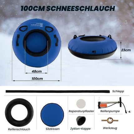 Inflatable Snow Tube 100cm with Pump & Tow Rope