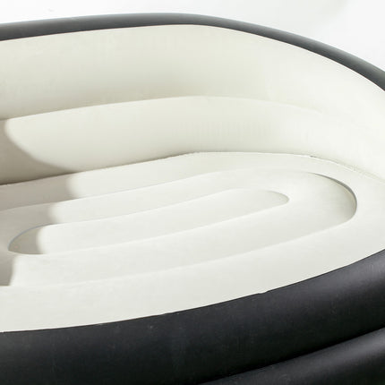 Inflatable sofa for 2, plush and portable, light gray
