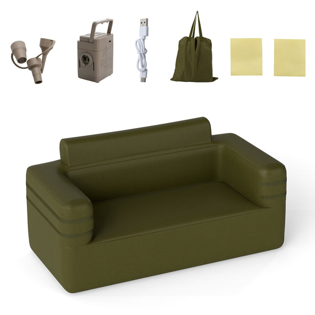 Dmuchana sofa z pompką i torbą do przechowywania dla 2 osób