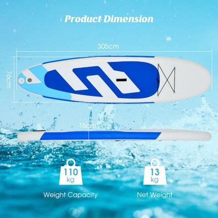 Inflatable Stand Up Paddle Board 10 Ft, Paddle, Pump Bag