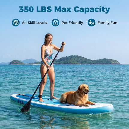 Inflatable Stand Up Paddle Board 11 ft, Backpack, 350 lb