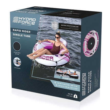 Inflatable Swim Ring Chair with Backrest and Cup Holders, 135 cm, White Pink