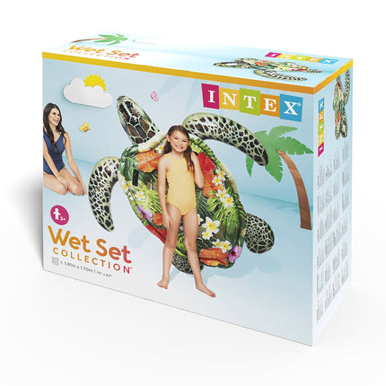 Inflatable Turtle Water Mattress with Handles, 191x170 cm