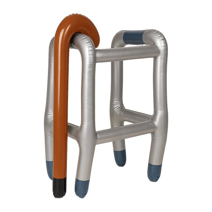 Inflatable Walker and Cane Set with Pump, Costume Accessory