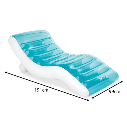 Inflatable Water Lounger, Ergonomic, 191x99 cm, Turquoise