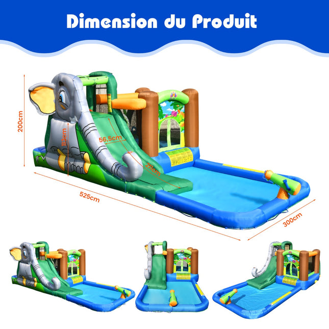 Inflatable Water Park With Slide, 580W Blower Included
