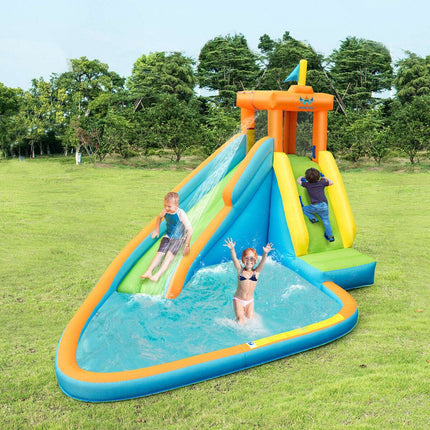 Inflatable Water Slide Bounce House With Blower, Splash Pool