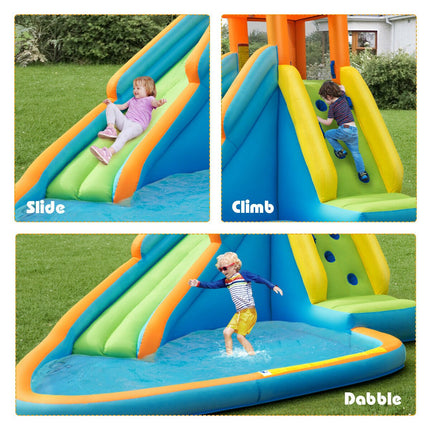 Inflatable Water Slide Bounce House With Blower, Splash Pool