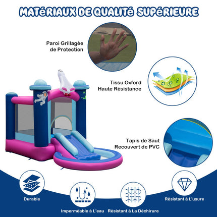 Inflatable Water Slide Bouncy Castle With Pool, Blower
