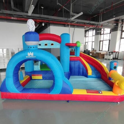 Inflatable Water Slide, Train Theme, Pool, No Blower