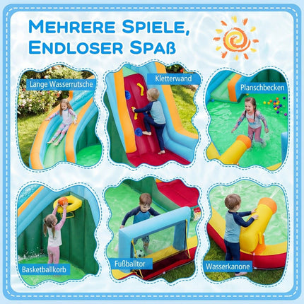 Inflatable Water Slide with Balls and Climbing Wall