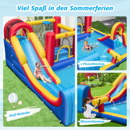Inflatable Water Slide with Climbing Wall and Cannon