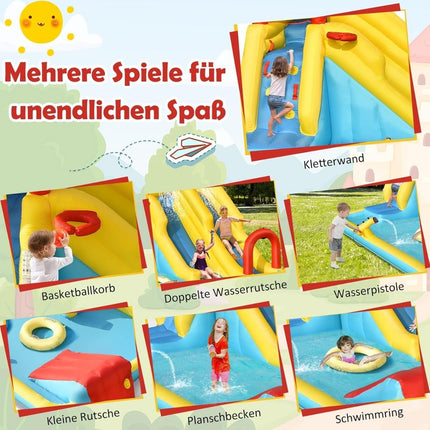Inflatable Water Slide with Double Slide & Climbing Wall