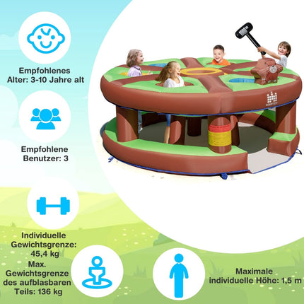 Inflatable Whack-a-Mole Game for Kids with Blower