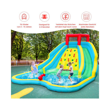 Inflatable bouncy castle with blower Bouncy castle with two water slides 452 x 366 x 229 cm