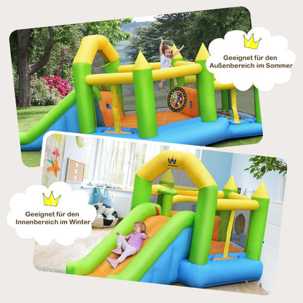 Inflatable bouncy castle with slide & ball pit & basketball hoop 477 x 241 x 208 cm (without blower)