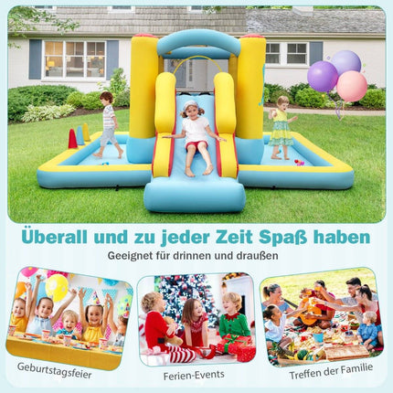 Inflatable bouncy castle with slide & tunnel & basketball hoop & ring toss game giant castle