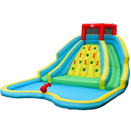 Inflatable bouncy castle with two water slides climbing wall 452 x 366 x 229 cm (bouncy castle only)