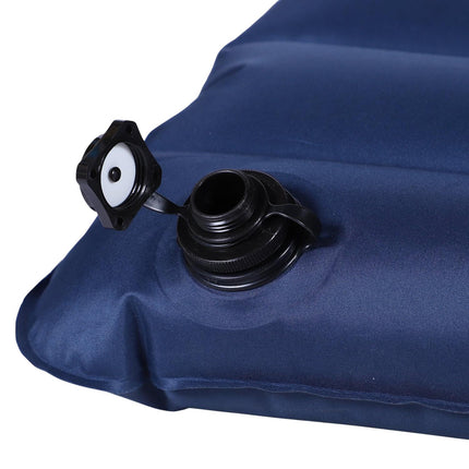 Inflatable camping mattress - Navy blue, PVC, 195x138x10 cm