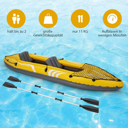 Inflatable kayak for 2 people tandem kayak with removable seats 357 × 80 × 38 cm