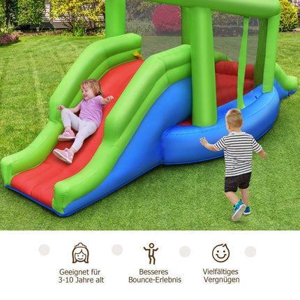 Inflatable snail bouncy castle with 2 slides & basketball hoop 410 x 190 x 197 cm
