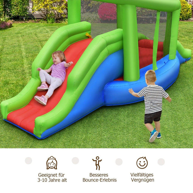 Inflatable snail bouncy castle with 2 slides & basketball hoop 410 x 190 x 197 cm