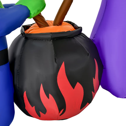 Inflatable Halloween cauldron decoration with LED lights, polyester