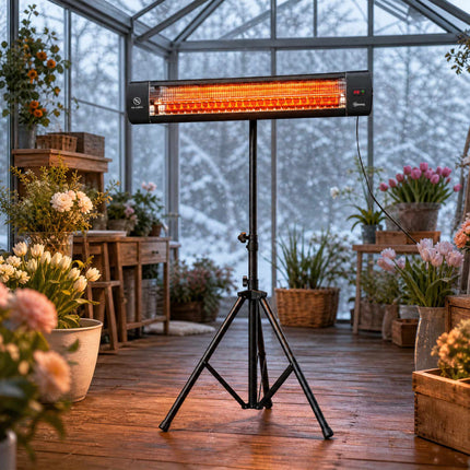 Infrared Patio Heater 2500W, Adjustable Stand, Remote Control
