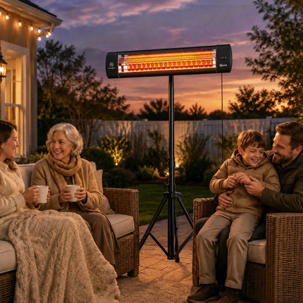 Infrared Patio Heater 2500W, Adjustable Stand, Remote Control
