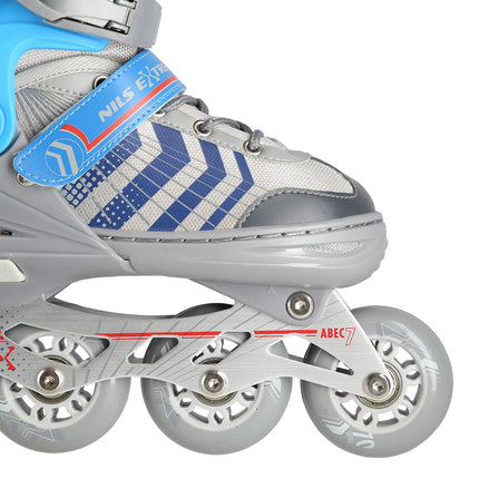 Inline & Hockey Ice Skates, 4-in-1, Grey/Blue, Size M