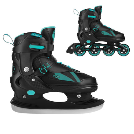 Inline & Ice Skates 2-in-1, Green, Size M (36-39)