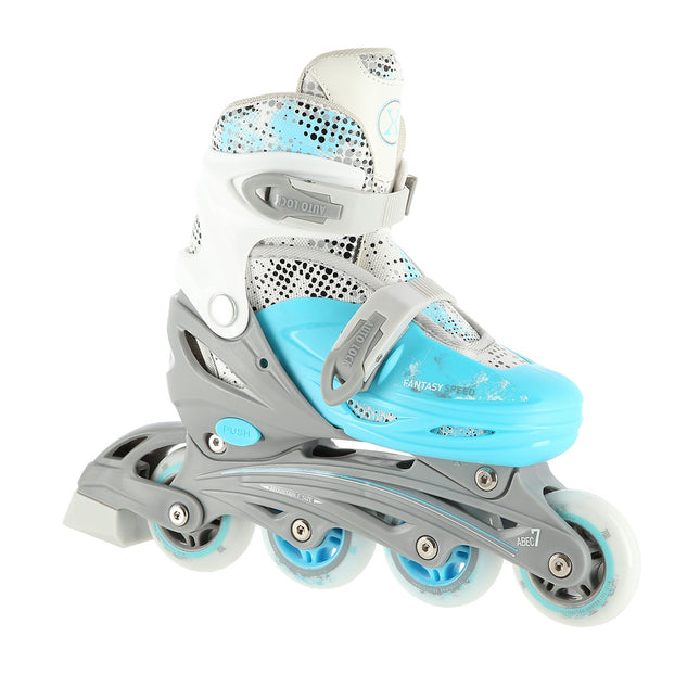 Inline-/ijsschaatsen, 4-in-1, blauw, maat M (35-38)