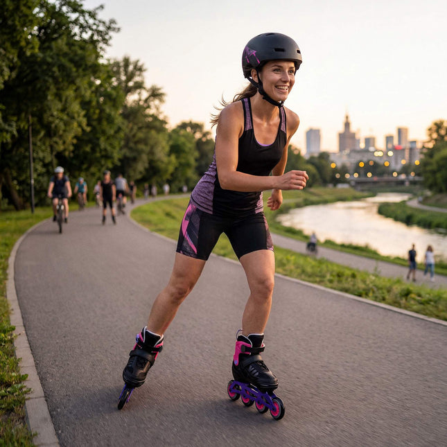 Inline skates, verstelbaar, maat 42-45, roze, ABEC 7