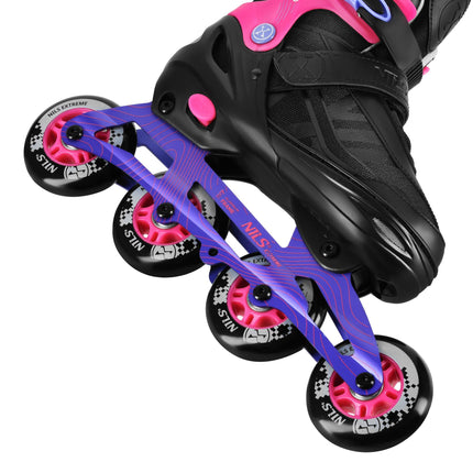 Inline Skates, Adjustable Size 42–45, Pink, ABEC 7