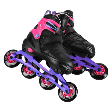 Inline Skates, Adjustable Size 42–45, Pink, ABEC 7