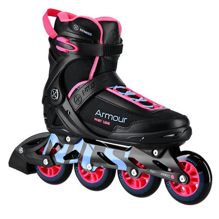Inline Skates, Black Pink, Size 45, Protective Gear