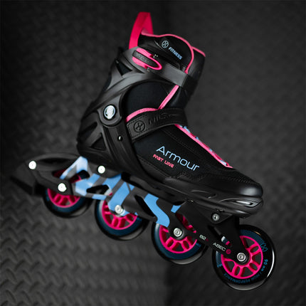Inline Skates, Black Pink, Size 45, Protective Gear