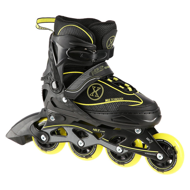 Inline skates, zwart/geel, maat M (35-38)