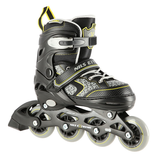 Inline skates, zwart-geel, maat M (35-38)