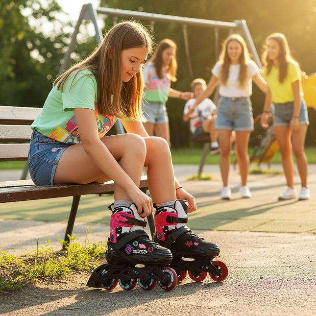 Inline skates, roze, maat M (37-40), ABEC-5 lagers