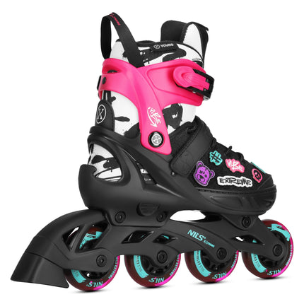 Inline Skates, Pink, Size M (37-40), ABEC-5 Bearings