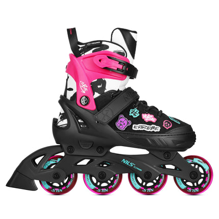 Inline Skates, Pink, Size S (33-36), ABEC-5 Bearings