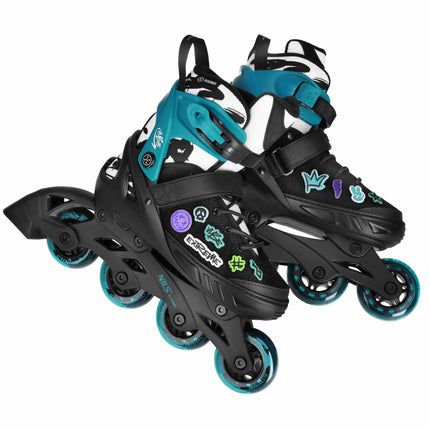 Inline Skates, Turquoise, Size M (37-40), ABEC-5 Bearings